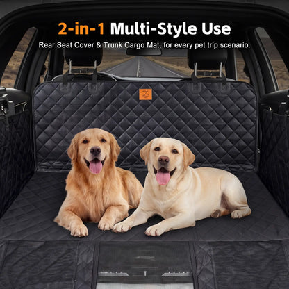 Zvrpet Dog Car Seat Cover with Mesh Window Waterproof & Scratch-Resistant Pet Hammock for Back Seat High-Strength PP Support Board Undeformable Heavy Duty Non-Slip Protector for Suvs & Trucks Large Size Summervibes Petlovers